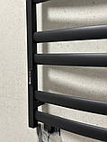 Рушникосушка електрична Flyme Black EF 900L (терморегулятор, таймер) ліве підключення, фото 3