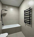 Рушникосушка електрична Flyme Black EF 900L (терморегулятор, таймер) ліве підключення, фото 4