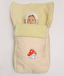 Конверт на виписку зимовий на хутрі "Грибочок" (3 розміру), фото 2