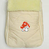 Конверт на виписку зимовий на хутрі "Грибочок" (3 розміру), фото 3