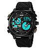 Годинник чоловічий наручний спортивний Skmei 2202 (Чорний силіконовий ремінець), фото 3