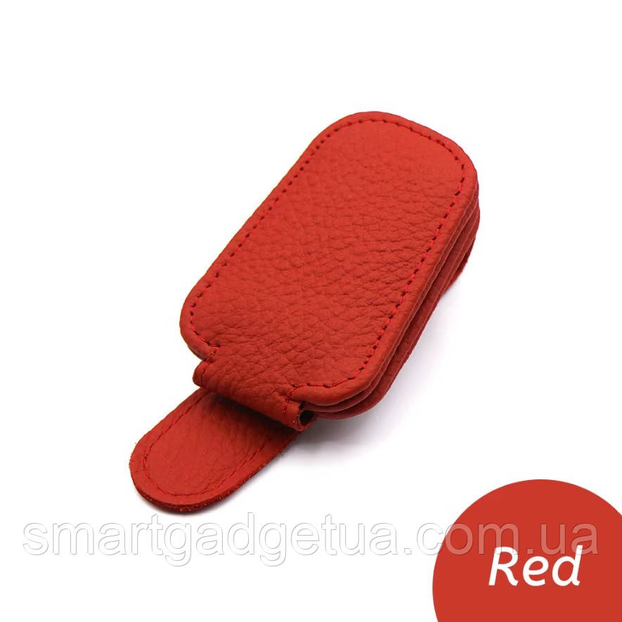 Магнітний Автомобільний тримач для окулярів, карток, паспорта на сонцезахисний козирок / Червоний, фото 1