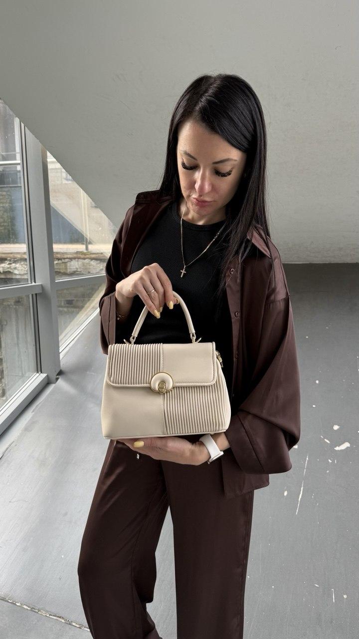 Сумка жіноча, бежева, фото 1