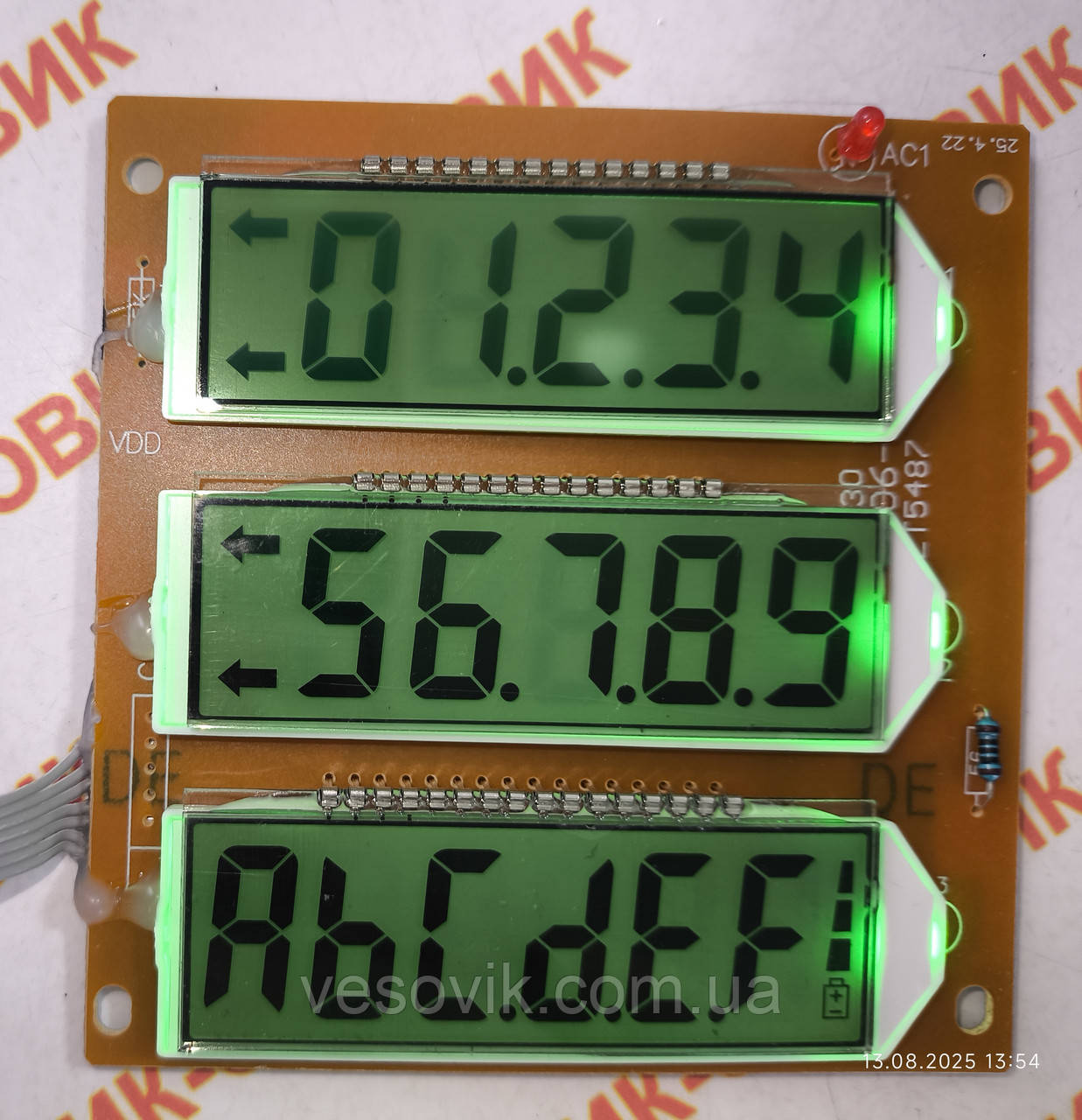 Плата індикації Вітек 3.3v LT-4808 (LT-5487 XC006-4/5 9030) для вагового індикатора, фото 1