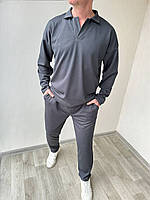 Чоловічий повсякденний костюм із рубчика з кофтою і штанами. Чорний/сірий/графіт/джинс. 46-48; 50-52; 54-56.