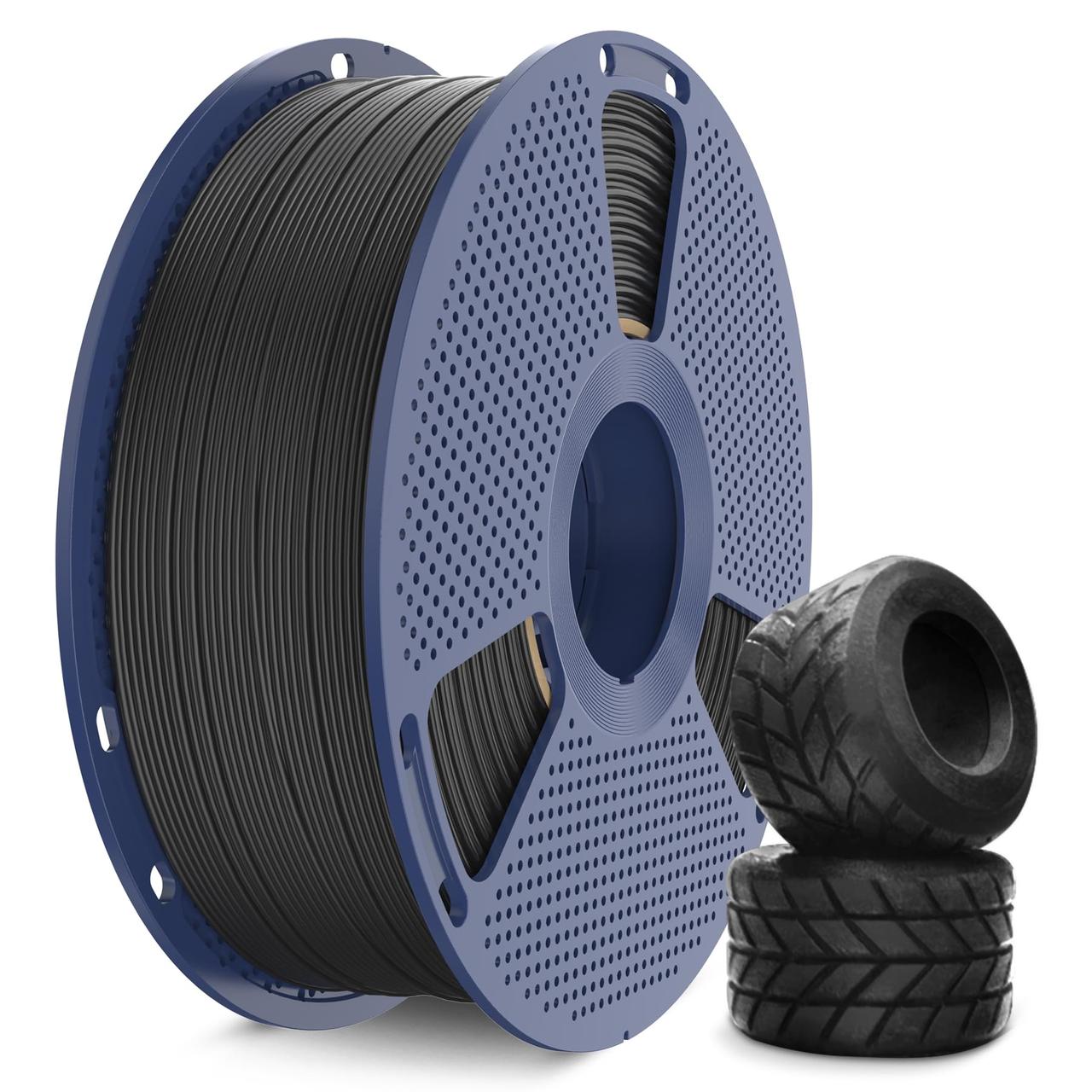 Пластик SUNLU TPU 95A  Black, Reusable Spool V3, 1.75мм, 1кг, 190-230°C, Чорний філамент для 3Д-друку, фото 1