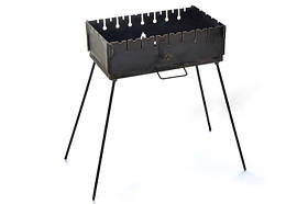 Мангал розкладний (кейс) товщина 3 мм дворівневий на 8 шампурів із чохлом і рукавичками СІЛА