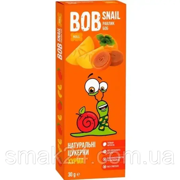 Фруктові цукерки з Хурми БЕЗ ЦУКРУ ТА ГЛЮТЕНУ  Bob Snail 30 г