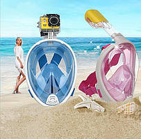 Маска для плавання з кріпленням під екшн камеру L/XL Рожевий