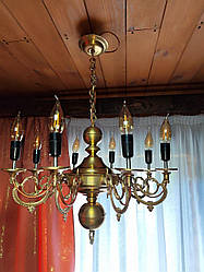 Антикварна Латунна люстра на 8 ріжків з новими лампочками