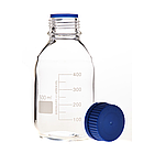 Бутель лабораторний (500 мл.) з гвинтовою кришкою та градуюванням / Світле боросилікатне скло