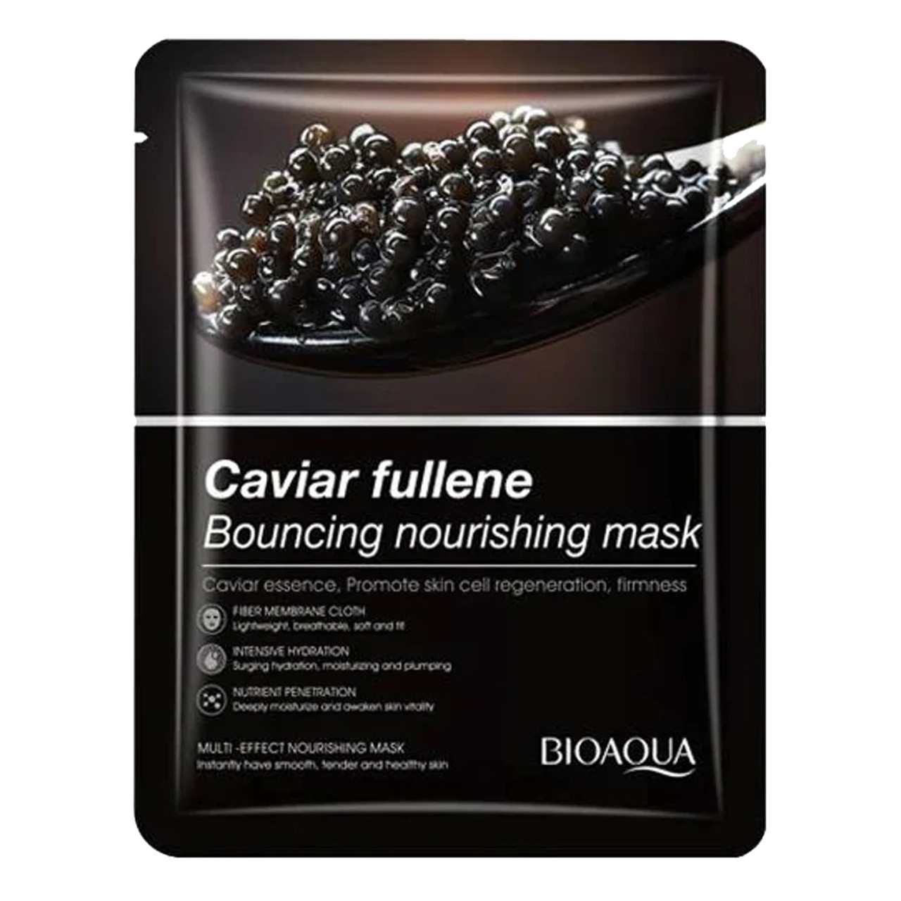 Тканинна маска для обличчя BIOAQUA Caviar Fullerene поживна 25 г