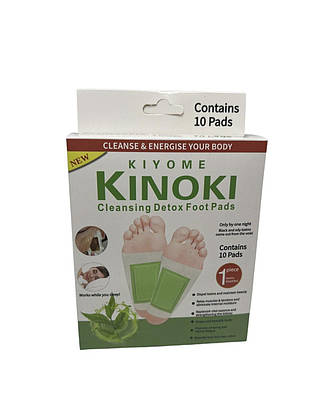 Пластир для ступень Kiyomi Kinoki для виведення токсинів з організму 10 шт. в пакованні з екстрактом м'яти