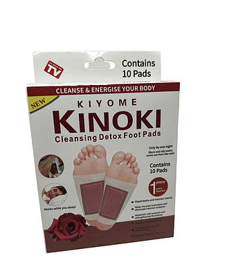 Пластир для ступень Kiyomi Kinoki для виведення токсинів з організму 10 шт. в пакованні з екстрактом троянди