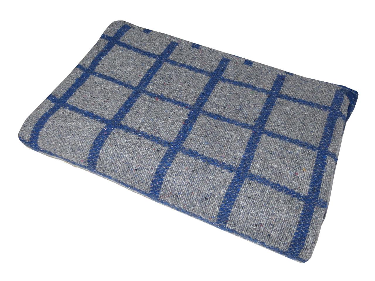 Ковдра напіввовняна Vladi - ОПШ-48 клітинка кобальт-дим 140*205 полуторна, фото 1