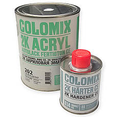 Автоемаль акрилова COLOMIX 202 Сніжно-Біла 0,8л у комплекті із затверджувачем 0,14л