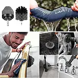 🖤Набір щіток на дриль/шуруповерт для миття та прибирання 9 шт. з ганчіркою і подовжувачем DS-04 Сірий, фото 2