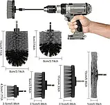 🖤Набір щіток на дриль/шуруповерт для миття та прибирання 9 шт. з ганчіркою і подовжувачем DS-04 Сірий, фото 4
