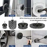 🖤Набір щіток на дриль/шуруповерт для миття та прибирання 9 шт. з ганчіркою і подовжувачем DS-04 Сірий, фото 7