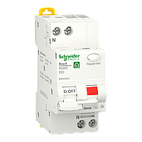 Диференційний автоматичний вимикач RESI9 20А, 30мA, 1P+N, 6кA, крива С, тип А