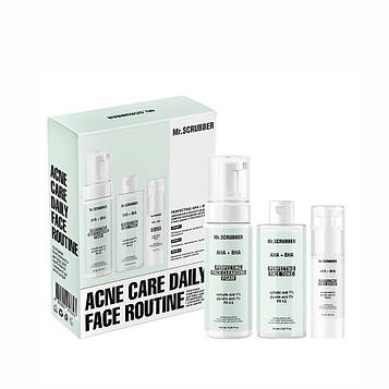 Набір комплексного догляду для проблемної і схильної до акне шкіри  Mr.SCRUBBER Acne care daily face routine, 150+150+30 мл (1435)