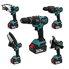 Подарунковий універсальний набір електроінструменту Makita 5в1 на базі ударного шуруповерта F482DWE 36V 6AH, фото 8