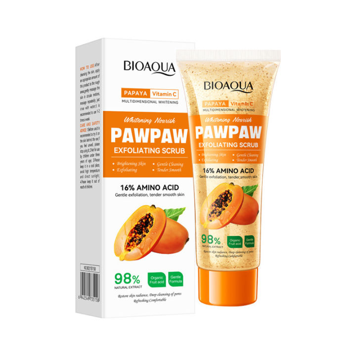 Скраб для обличчя BIOAQUA Papaya Vitamin C з освітлювальним і відлущувальним ефектом 100 г