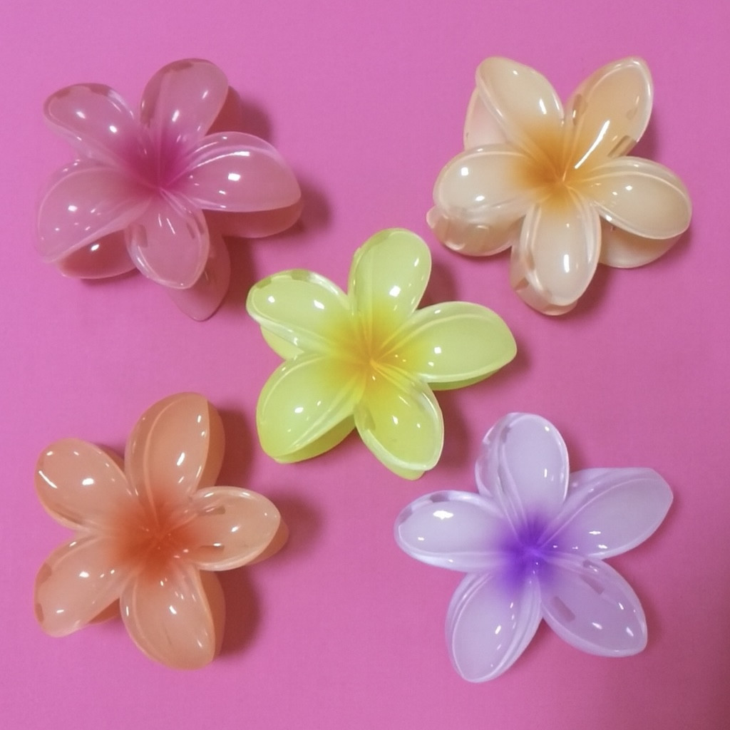 Опт. Заколка крабік "Гавайська квітка", затискач для волосся квіточка, фото 1