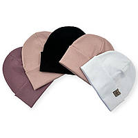 Трикотажна шапочка подвійна для дівчинки із рубчика «D001», ОПТ