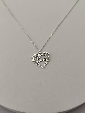 Срібне кольє з ім'ям Eva, фото 2