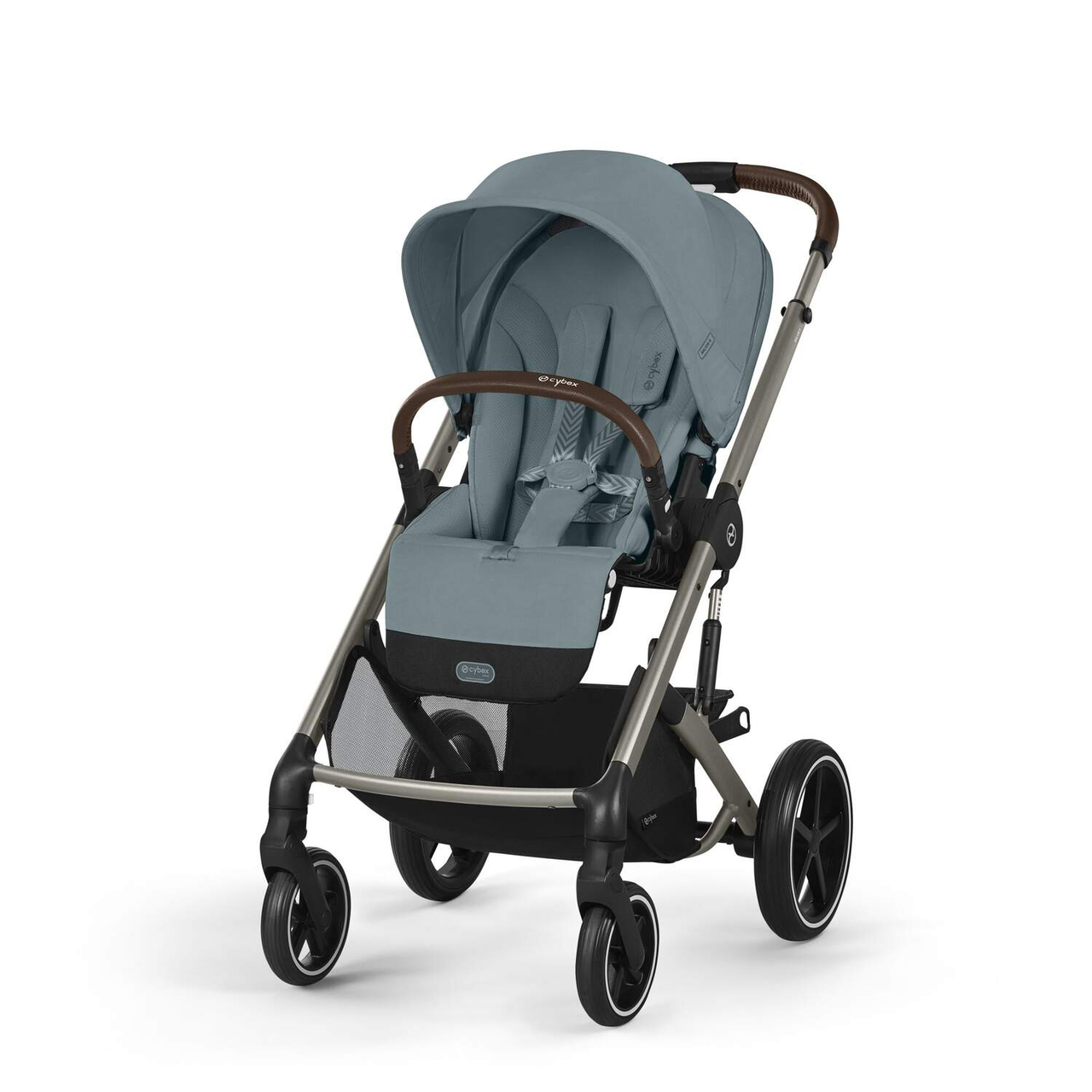 Коляска прогулянкова Cybex Balios S Lux TPE Stormy Blue (з бампером) Блакитна