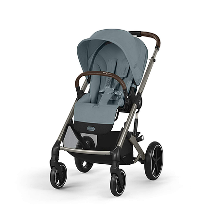 Коляска прогулянкова Cybex Balios S Lux TPE Stormy Blue (з бампером) Блакитна, фото 1