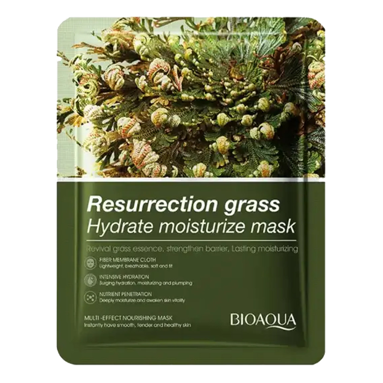 Тканинна маска для обличчя BIOAQUA Resurrection Grass зволожуюча 25 г