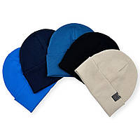 Трикотажна шапочка подвійна для хлопчика із рубчика «M006», ОПТ