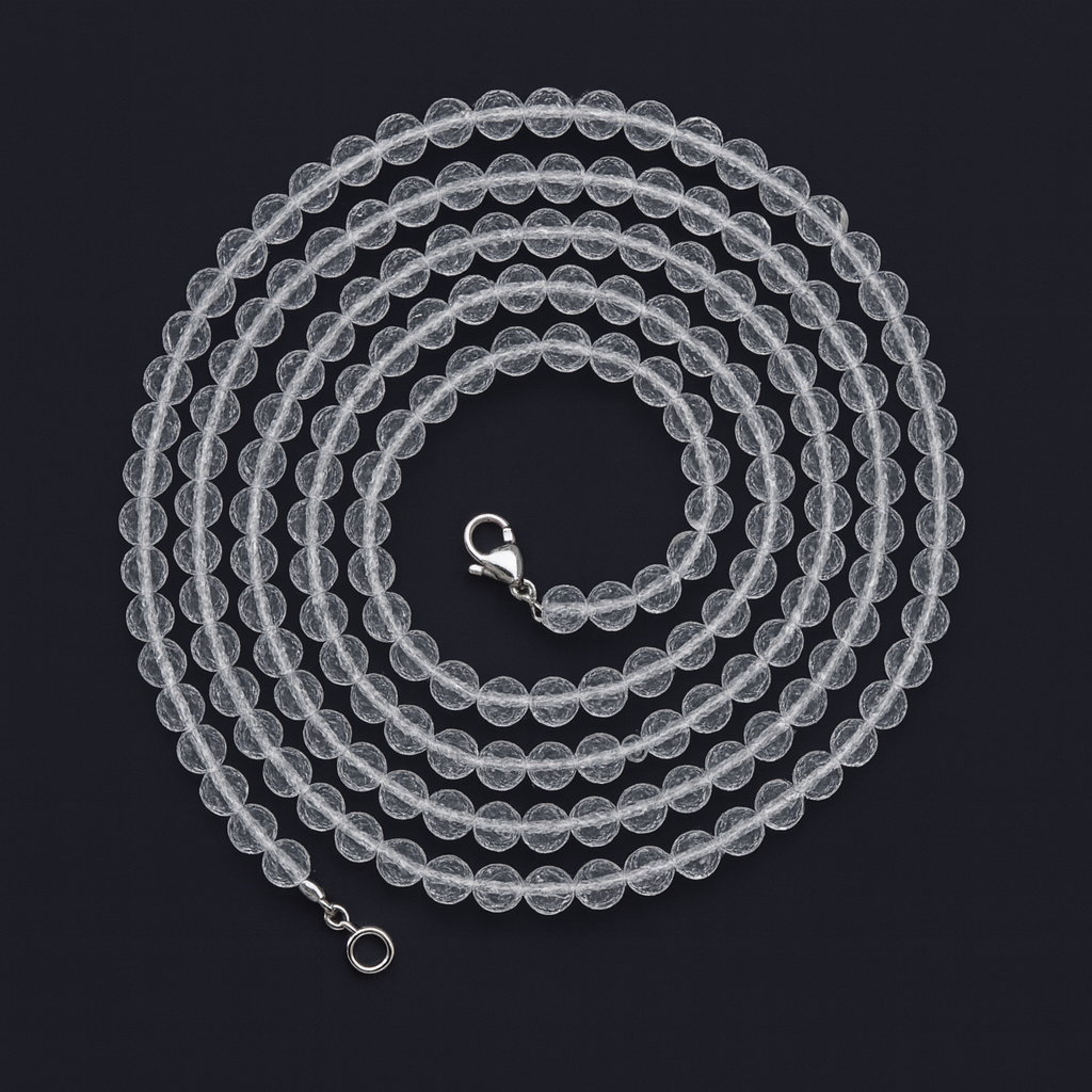 Топаз білий Ø3 намисто, 0535ОТ, фото 1