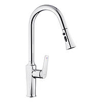 Змішувач для кухні з висувним виливом Kroner KRP Makon C030-T латунний хром