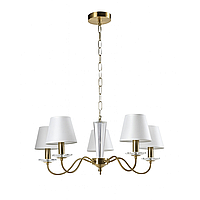 Люстра Edlin PL321167-5 Moren латунна на 5 ламп E14 з текстильними абажурами