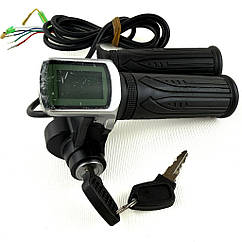 Ручка газу 48V pin з дисплеєм і замком запалювання, для електроквадроциклу, електровелосипеда. (Тип 3)