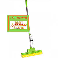 Швабра з широкою м'якою губкою телескоп і механічним віджиманням "МД"