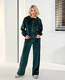 Костюм велюровий на змійці з прямими штанами в кольорах 8258, фото 6