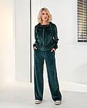 Костюм велюровий на змійці з прямими штанами в кольорах 8258, фото 8