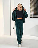 Костюм велюровий на змійці з прямими штанами в кольорах 8258, фото 2