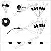 Овальні Стопора на волосінь для риболовлі 5мм, 6шт Гумові стопорки для ковзного поплавця та оснасток