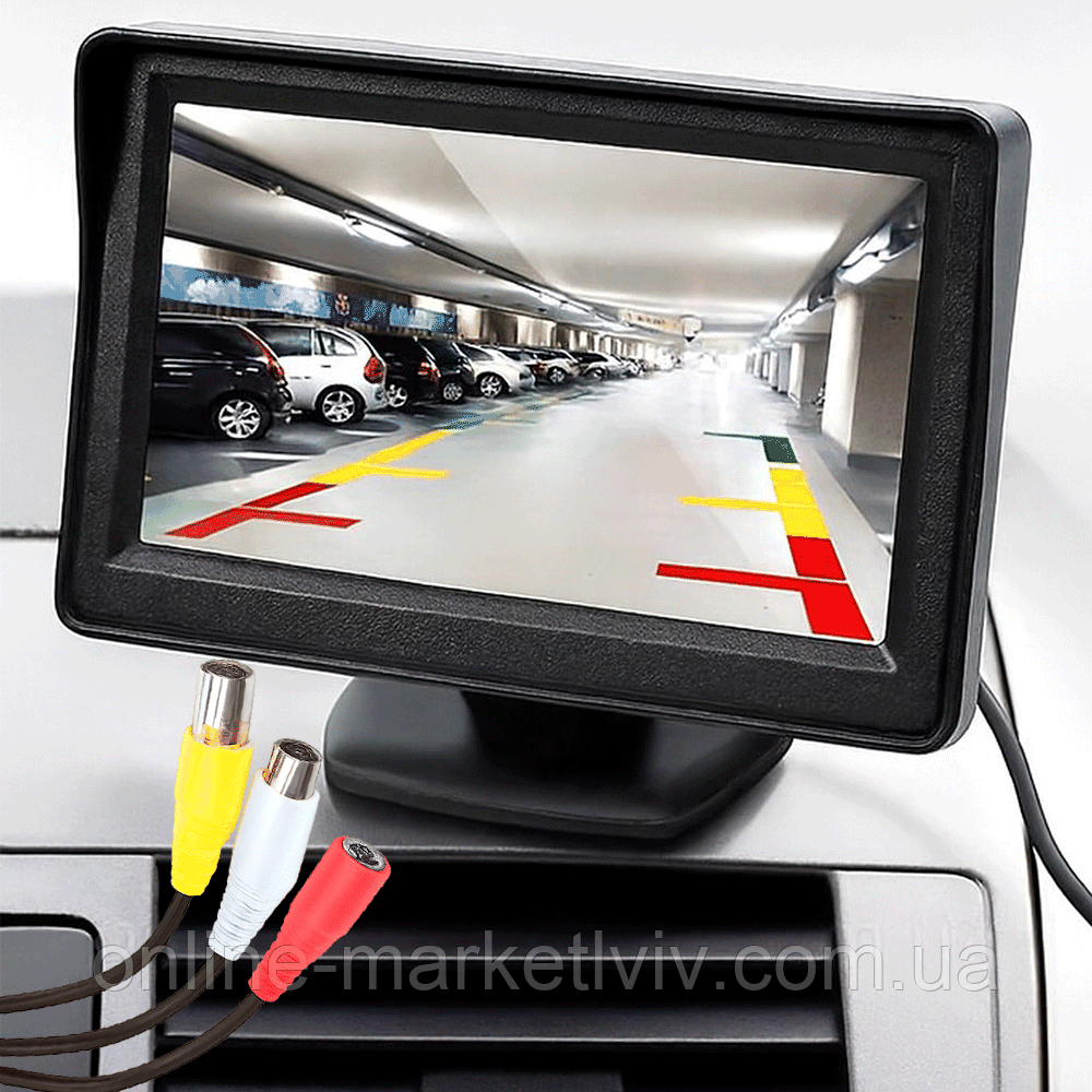 Автомобільний Дисплей для двох камер LCD 4,3'' / Кольоровий автомонітор / Дисплей для камер автомобіля, фото 1