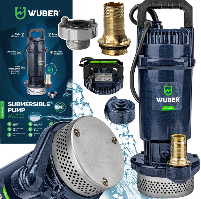 Дренажний насос для брудної та чистої води Wuber 400Вт 5100л/год W11002 (Польща), фото 1