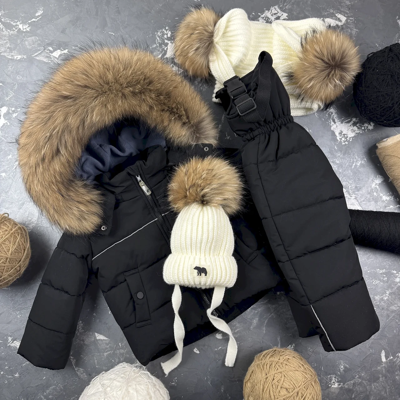 Комбінезон зимовий дитячий роздільний BEWARM Umka Black