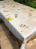 Скатертина - клейонка на тканьовій основі з ніжним квітковим малюнком фотодрук, фото 4