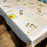 Скатертина - клейонка на тканьовій основі з ніжним квітковим малюнком фотодрук, фото 2