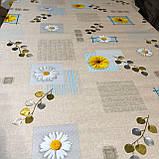 Скатертина - клейонка на тканьовій основі з ніжним квітковим малюнком фотодрук, фото 3