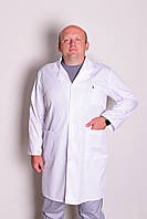 Халат медицинский мужской (коттон, белый, р.40-70)